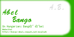 abel bango business card